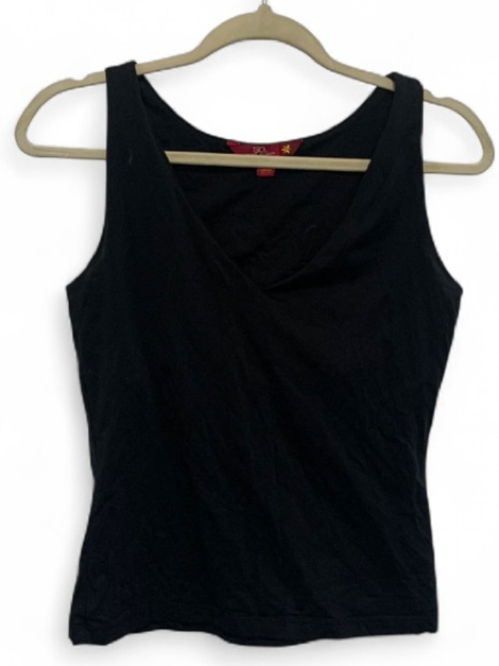 Y2K So Black Fitted V-Neck Tank Top